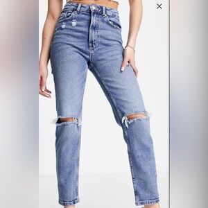 stradivarius Mom Slim Full Length Jeans, 8